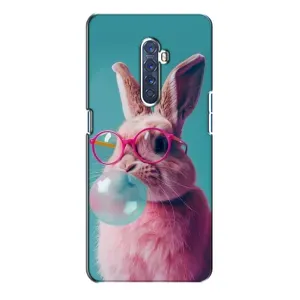 Чохол з принтом стильні тварини для OPPO Reno 2 (Кролик в окулярах)