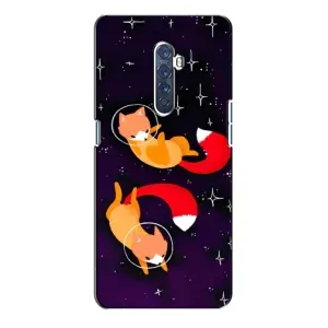 Чехлы с картинкой Лисички для Oppo Reno 2 (VPrint) (Лисички космонавты)
