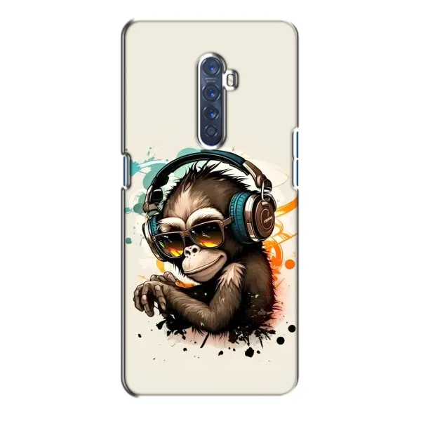 Чехол с принтом «Макака в наушниках» для OPPO Reno 2