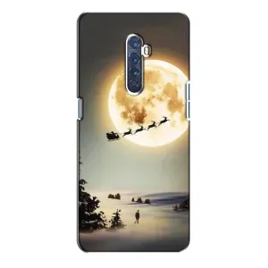 Новогодние, Праздничные Чехлы для Oppo Reno 2 - 2024 год (Санта на луне)