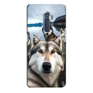 Чехол с Хаски для Oppo Reno 2 - (AlphaPrint) (Селфи ХАски)