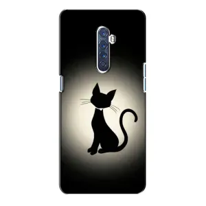 Чехол с принтом для Oppo Reno 2 (AlphaPrint) Модные коты (Силуэт котика)