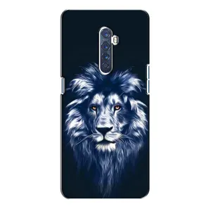 Чехол со Львом для Oppo Reno 2 (VPrint) (Синий Лев)