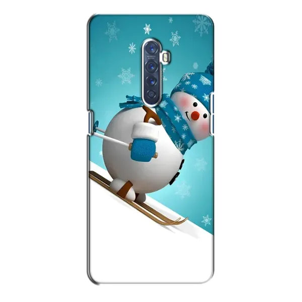 Чехол с принтом «Снеговик на лыжах» для OPPO Reno 2