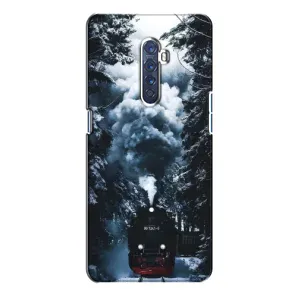 Новогодние, Праздничные Чехлы для Oppo Reno 2 - 2024 год (Зимний поезд)