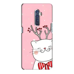 Новогодние Чехлы для Оппо Рено 2 (VPrint) (Зимний кот)