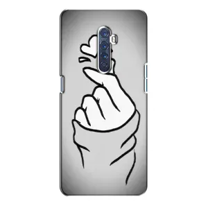 Чехол с принтом для Oppo Reno 2 (AlphaPrint - Знак сердечка) (Значок Love)