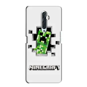 Чехол Майнкрафт на Oppo Reno 2Z (AlphaPrint) Minecraft (крипер Майнкрафт)