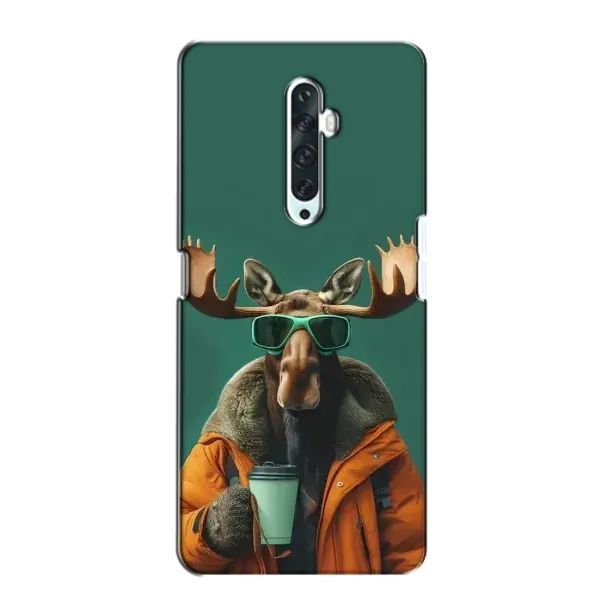 Чехол с принтом «Лось с кофе» для OPPO Reno 2Z
