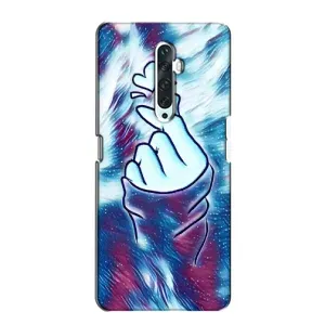 Чехол с принтом для Oppo Reno 2Z (AlphaPrint - Знак сердечка) (Радужное сердце)
