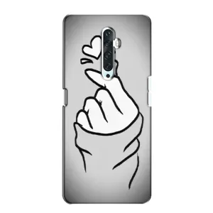 Чехол с принтом для Oppo Reno 2Z (AlphaPrint - Знак сердечка) (Значок Love)