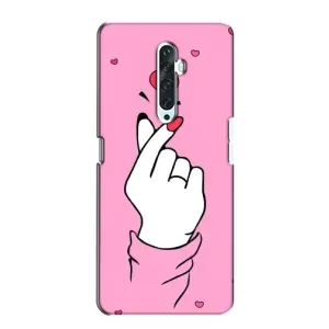 Чехол с принтом для Oppo Reno 2Z (AlphaPrint - Знак сердечка)