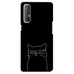 Чехол с принтом «Равнодушный кот» для OPPO Reno 3 Pro