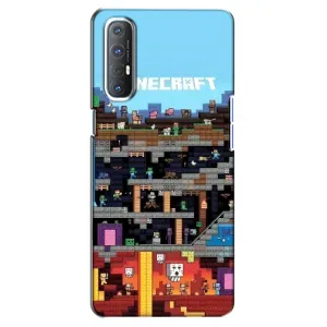 Чехол Майнкрафт на Oppo Reno 3 Pro (AlphaPrint) Minecraft (фон Minecraft)