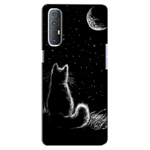 Чехол с принтом «Котик и луна» для OPPO Reno 3 Pro