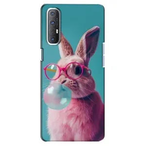 Чохол з принтом стильні тварини для OPPO Reno 3 Pro (Кролик в окулярах)