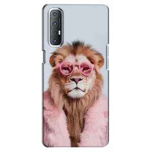 Чохол з принтом стильні тварини для OPPO Reno 3 Pro (Лев в окулярах)