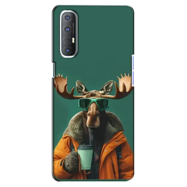 Чехол с принтом «Лось с кофе» для OPPO Reno 3 Pro
