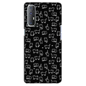 Чохол з принтом для Oppo Reno 3 Pro (AlphaPrint) Модні коти (Маленькі котики)