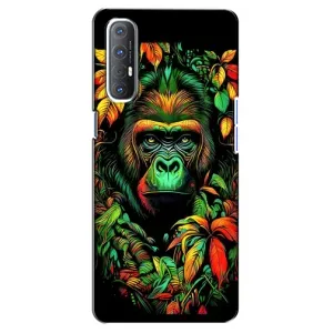 Чохол з Мавпами Oppo Reno 3 Pro - (AlphaPrint) (Мавпа в квітах)