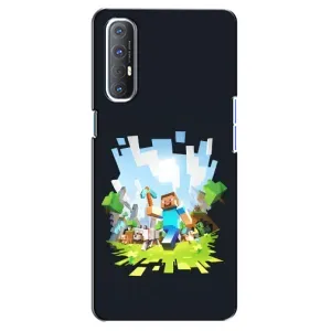 Чехол Майнкрафт на Oppo Reno 3 Pro (AlphaPrint) Minecraft (персонажи Minecraft)
