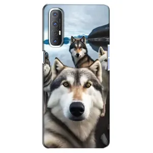 Чехол с Хаски для Oppo Reno 3 Pro - (AlphaPrint) (Селфи ХАски)