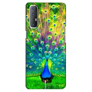 Чохол з пташками на Oppo Reno 3 Pro (VPrint) (Яскравий Павлин)