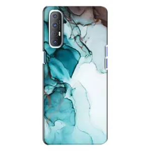 Чохол для OPPO Reno 3 - з принтом (Дизайнерські) (AlphaPrint) (Бірюзовий мрамор)