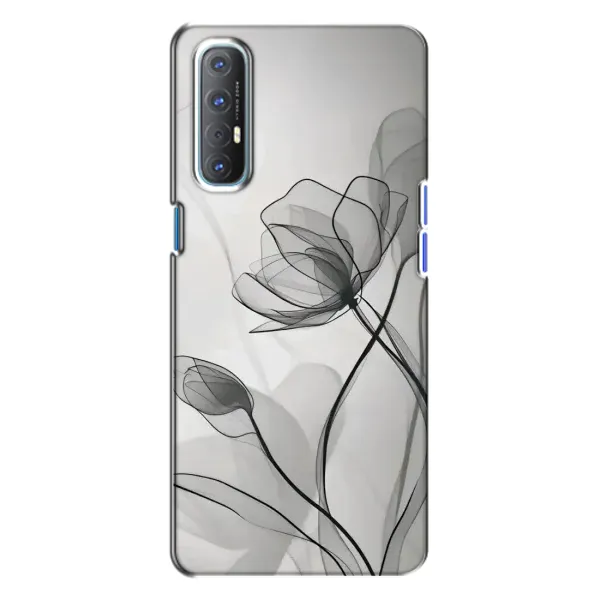 Чохол з принтом «Чорні квіти» для OPPO Reno 3 Чохол з принтом «Чорні квіти» для OPPO Reno 3