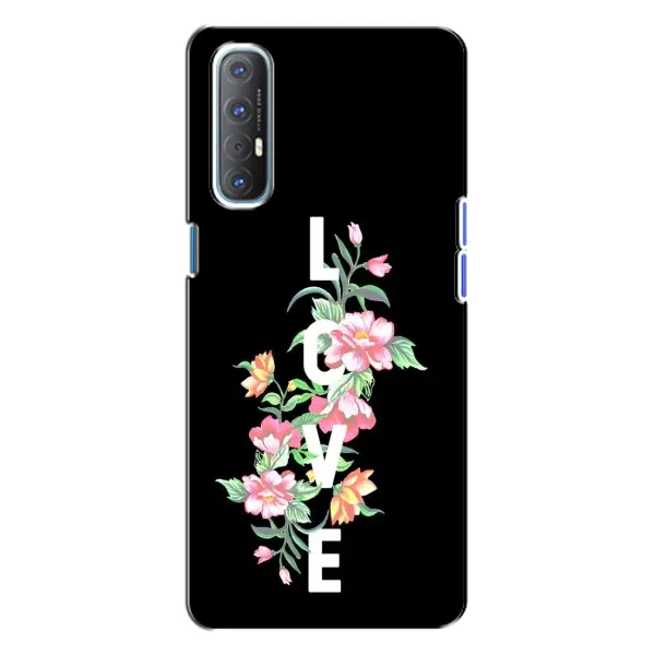 Чохол з принтом «Квіти LOVE» для OPPO Reno 3 Чохол з принтом «Квіти LOVE» для OPPO Reno 3
