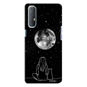 Чехол с принтом «Девушка с котом» для OPPO Reno 3