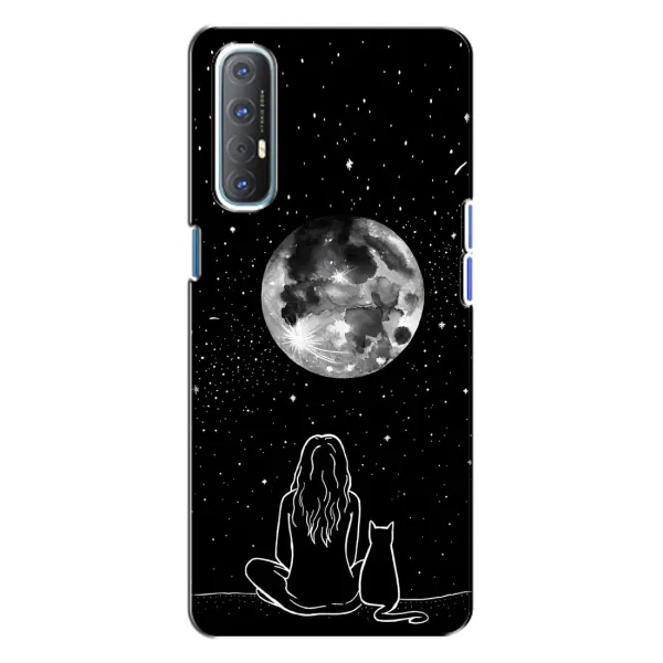 Чехол с принтом «Девушка с котом» для OPPO Reno 3