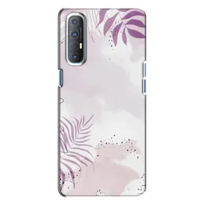Чохол з квітковим принтом на OPPO Reno 3 (Фіолетове листя)