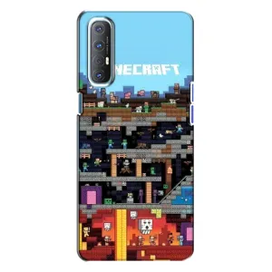 Чохол Майнкрафт на Oppo Reno 3 (AlphaPrint) Minecraft (фон Minecraft)