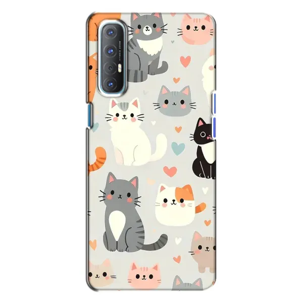 Чехол с принтом «Коллаж котов» для OPPO Reno 3 Чехол с принтом «Коллаж котов» для OPPO Reno 3