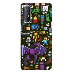Чохол Майнкрафт на Oppo Reno 3 (AlphaPrint) Minecraft (Колаж Майнкрафт)
