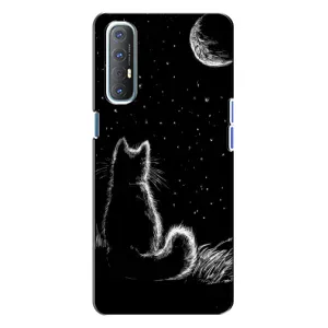 Чехол с принтом для Oppo Reno 3 (AlphaPrint) Модные коты