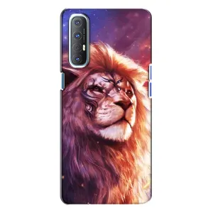 Чехол со Львом для Oppo Reno 3 (VPrint) (Красочный Лев)