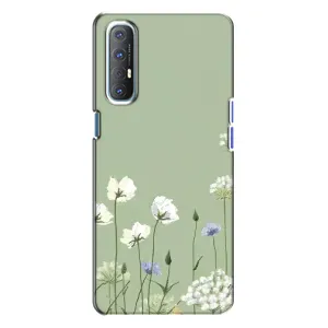 Чохол з квітковим принтом на OPPO Reno 3 (Квіти на зеленому)