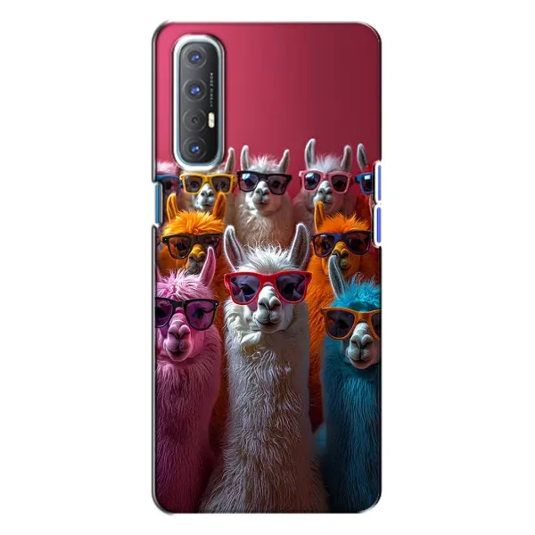 Чехол с принтом «Ламы в очках» для OPPO Reno 3