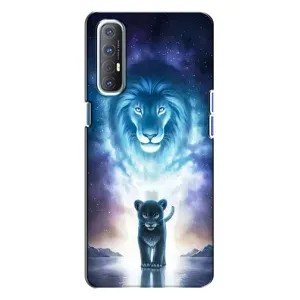 Чехол со Львом для Oppo Reno 3 (VPrint) (Маленький лев)