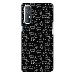 Чехол с принтом для Oppo Reno 3 (AlphaPrint) Модные коты (Меленькие котики)