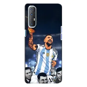 Чехлы для Oppo Reno 3 (Leo чемпион) (AlphaPrint) (Месси с кубком)