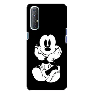 Эксклюзивный чехол для Oppo Reno 3 (AlphaPrint - Мультяшные) (Микки на черном)