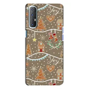 Новогодние, Праздничные Чехлы для Oppo Reno 3 - 2024 год (Новогодние пряники)