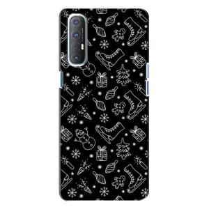 Новогодние, Праздничные Чехлы для Oppo Reno 3 - 2024 год (Новогодний фон)