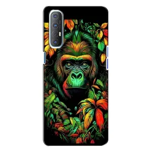 Чехол с Обезьянами Oppo Reno 3 - (AlphaPrint) (Обезьяна в тропиках)