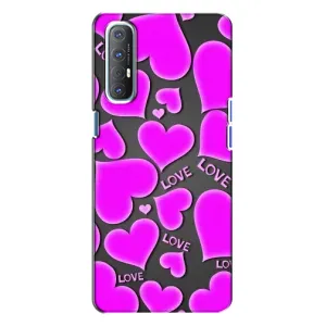 Чехлы для любимой на Оппо Рено 3 (VPrint) (Pink hearts)
