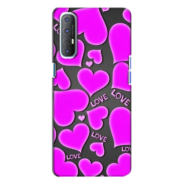 Чохол з принтом «Pink hearts» для OPPO Reno 3 Чохол з принтом «Pink hearts» для OPPO Reno 3