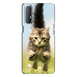 Чехлы с Котиками для Oppo Reno 3 (VPrint) (Прыжок кота)